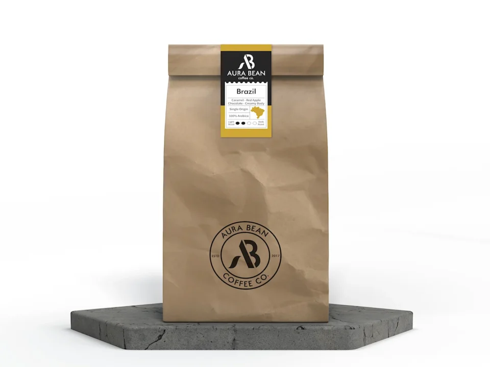 Brazil single origin coffee with caramel red apple and chocolate flavour notes creamy body