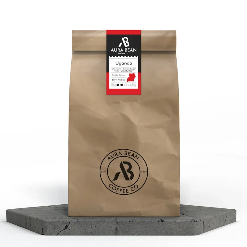 Uganda Bugisu AA single origin coffee with chocolate brown sugar and nutty flavour profile velvety body